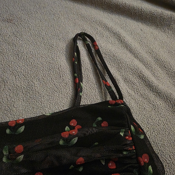 See You Monday Black Maxi Dress with Cherry Print - Picture 11 of 11